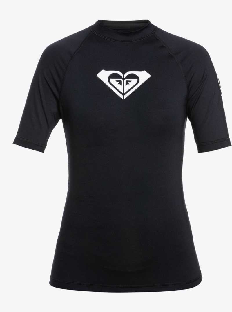 Roxy Whole Hearted Short Sleeve UPF 50 Rashguard Anthracite | HZMQN-5870