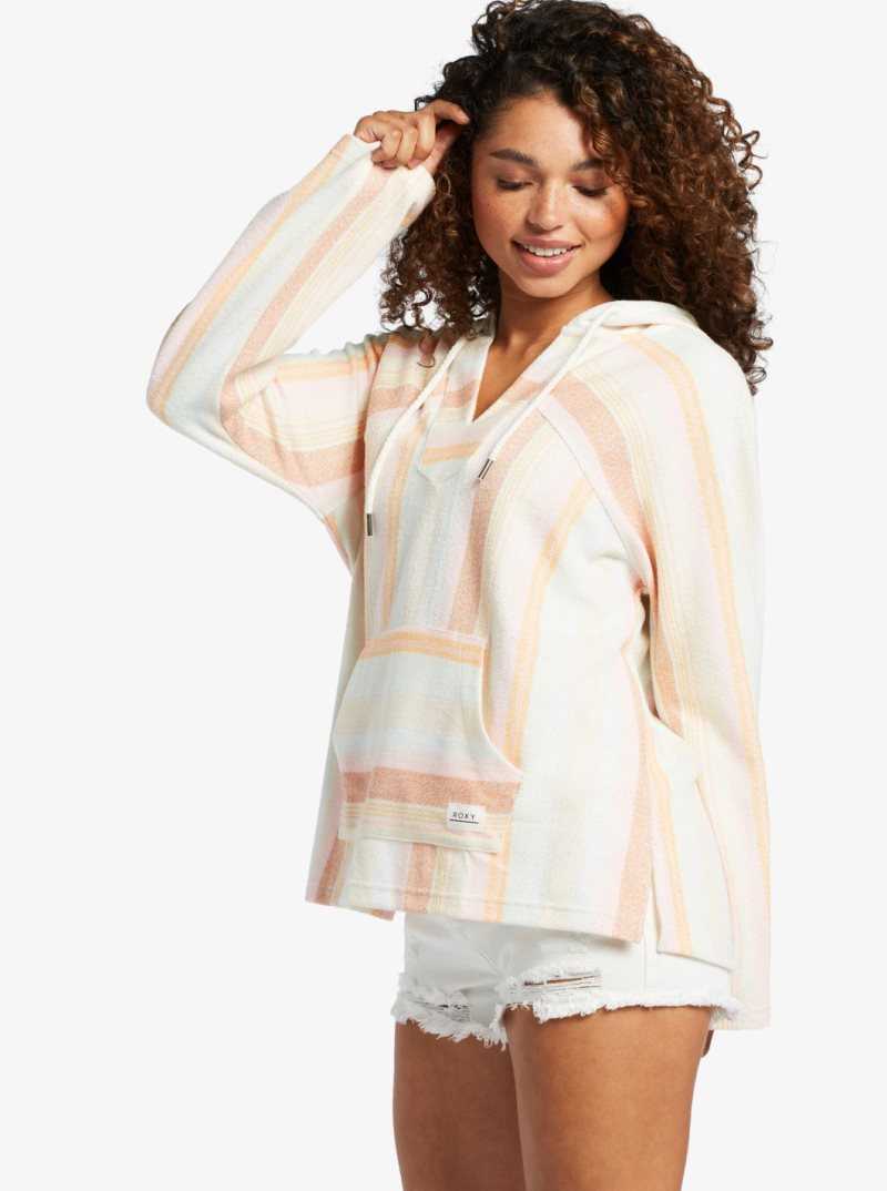 Roxy Wild And Free Poncho Style Hoodie Sol Spectrum Stripe | KHZQP-0941