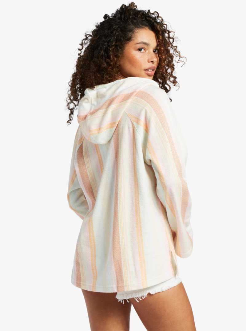 Roxy Wild And Free Poncho Style Hoodie Sol Spectrum Stripe | KHZQP-0941