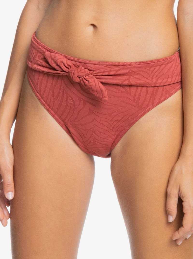 Roxy Wild Babe Mid Waist Bikini Bottoms Marsala | SDYRW-2160