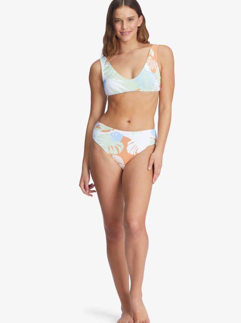 Roxy Wildflowers Reversible Full Bikini Bottoms Bright White Undertone S | OZUFW-3650