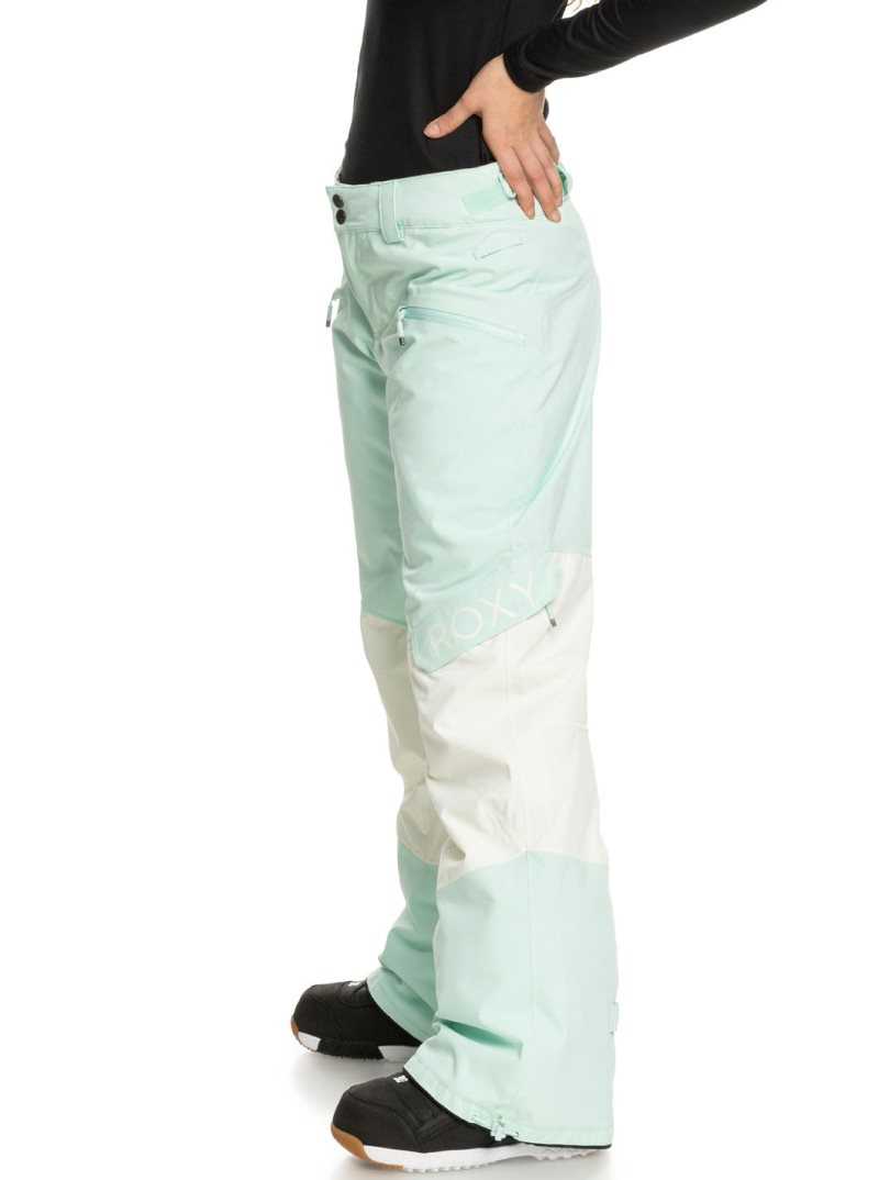 Roxy Wood Rose Insulated Snow Pants Fair Aqua | RSJHU-6417