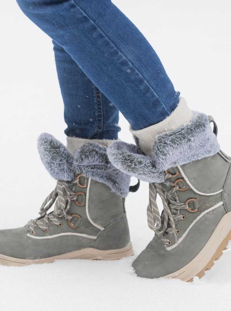 Roxy Yuma Lace-Up Boots Olive | HUOYQ-1837