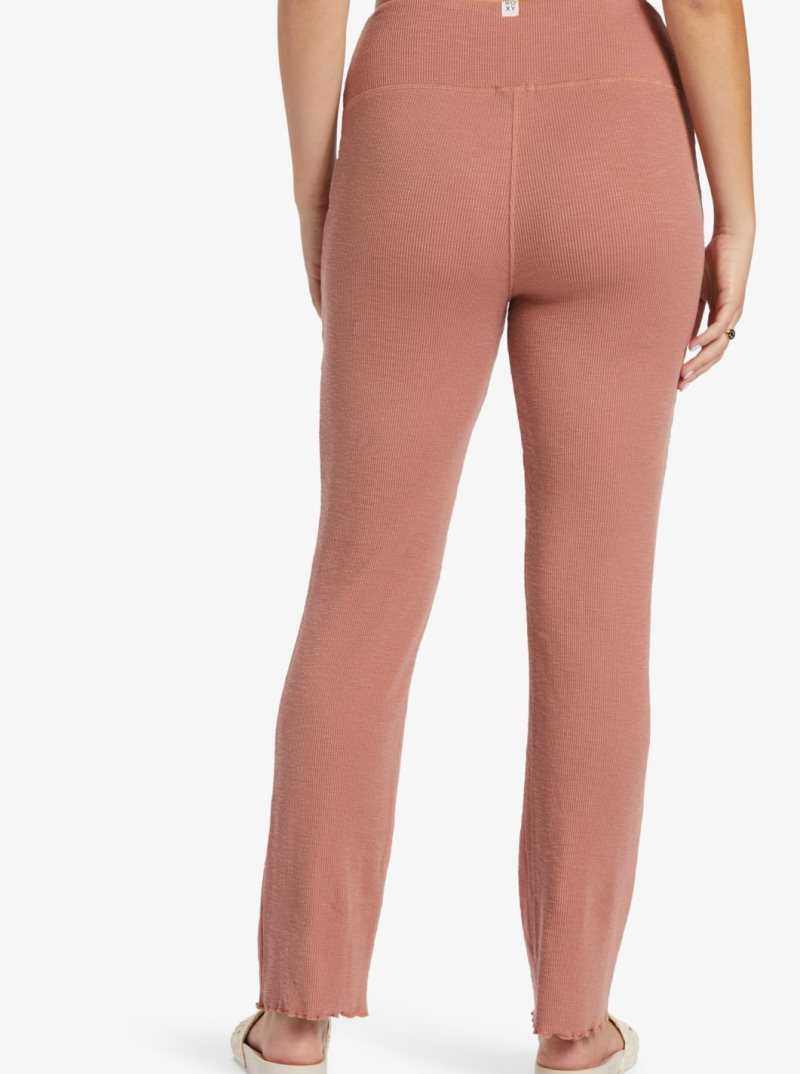 Roxy Zuma Knit Pant High Waist Knit Flare Pants Cedar Wood | PBQRD-7964