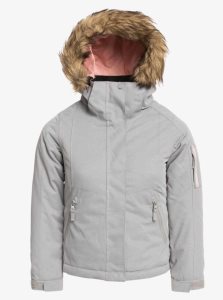 Roxy 4-16 Meade Insulated Snow Jacket Heather Grey | CPGVO-4208