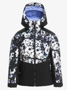 Roxy 4-16 Silverwinter Insulated Snow Jacket True Black Black Flowers | TJHGF-5497