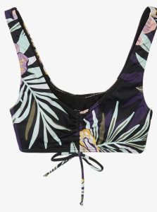 Roxy Active Athletic Bralette Bikini Top True Black Fasso S | WVHPF-0981