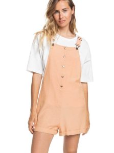 Roxy Back To Goodbye Short Overalls Toast | DHISJ-8315