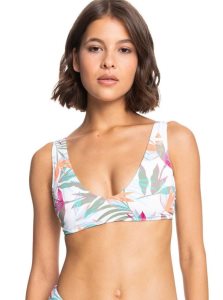 Roxy Beach Classics Elongated Triangle Bikini Top Bright White Floral Of Paradis | AYRPZ-2634