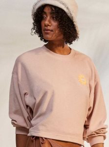 Roxy Better Not Wait Toweling Sweatshirt Peach Whip | GTNQW-8576