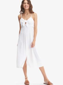 Roxy Bittersweet Step Midi Dress Snow White | AQUIZ-2570