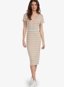 Roxy Bring It In Midi Dress Cool Blue Retro Paradise | NWDOC-5298