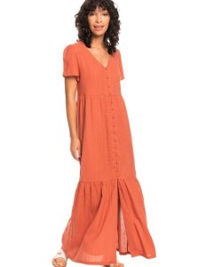 Roxy Calinia Lights Woven Maxi Dress Baked Clay | ADFQZ-6987