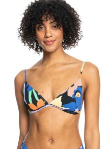 Roxy Color Jam Triangle Bikini Top Anthracite Flower Jammin | NTDQC-0341