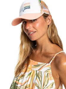 Roxy Donut Spain Trucker Hat Bright White Subtly Salty Mult | PVRCW-7936