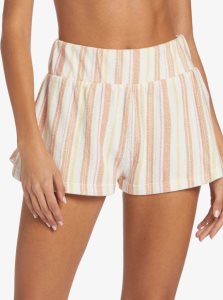 Roxy Drop A Wave Short Sweatshirt Shorts Cork Sunny Side Stripe | FSBUZ-5286