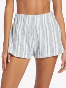 Roxy Drop A Wave Short Sweatshirt Shorts Snow White Beachside Stripe | QGCFM-8539