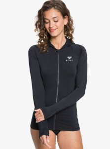 Roxy Essentials Hooded UPF 50 Long Sleeve Rashguard Anthracite | BQLME-0428