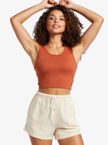 Roxy Good Keepsake Crop Top Baked Clay | WOJEQ-0867