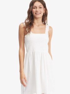 Roxy Hanging 10 Off The Shoulder Mini Dress Snow White | YOIDR-9217