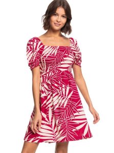 Roxy Hello Petal Mini Woven Dress Red Bud Palmy Days Big | VBHFY-8532