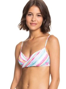 Roxy Island In The Sun Wrap Bralette Bikini Top Bright White S Sun Struck | ICZHY-0217