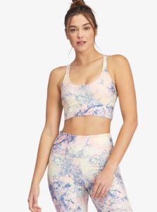 Roxy Kaileo Elongated Sports Bra Bright White Concrete Jungle | RKMDW-5768