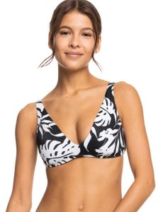 Roxy Love The Oceana Elongated Triangle Bikini Top Anthracite Surf Trippin Bico S | BWFJA-7981