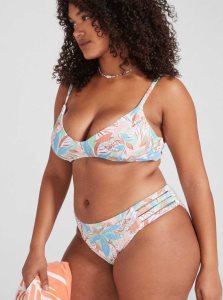 Roxy Love The Rocker Rib Knit Bikini Bottoms Sprucetone Les Fleurs S | EBJKS-2641