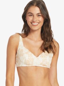 Roxy Love The Sun Ray Bikini Top Tapioca Crazy Hibiscus | CKVGR-6158