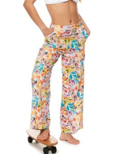 Roxy Midnight Avenue Lightweight Pants Snow White Pualani Combo | YSUOQ-4726