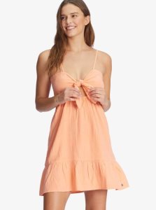 Roxy Moonlit Tide Short Length Strappy Dress Papaya Punch | KQDMY-7253