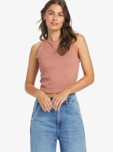 Roxy Never Ending Vacay High Knit Tank Cedar Wood | GHIWE-4983