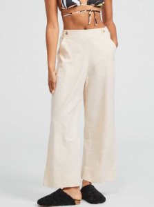 Roxy New Chance High-Waisted Pull-On Pants Tapioca | FOGHW-0842