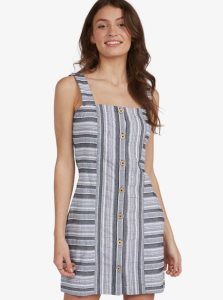 Roxy Next Door Dress Anthracite River Stripe | LVESR-4560