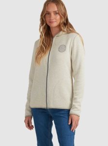 Roxy Petal Fever Zip-Up Hoodie Oatmeal Heather | IJBMN-7809