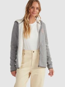 Roxy Petal Fever Zip-Up Hoodie Onyx Heather | ZHXAE-5381