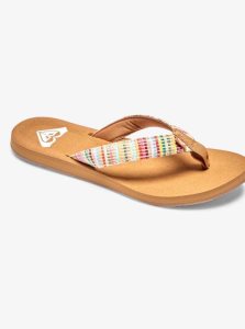 Roxy Porto Raffia Flip-Flops Multi | NFRDE-6897