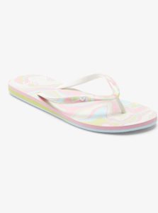 Roxy Portofino Flip-Flops Crazy Pink/Soft Lime | MGLNI-8093