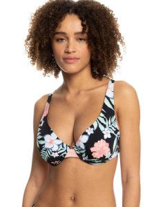 Roxy Printed Beach Classics D-Cup Bikini Top Anthracite Easy Breezy S | CADUM-6492