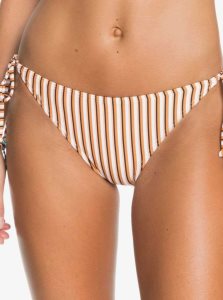 Roxy Printed Beach Classics Moderate Bikini Bottoms Golden Ochre Mony Stripes S | EKBGL-1438