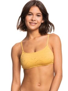 Roxy Quiet Beauty Bralette Bikini Top Ochre | GTOEU-3867