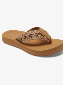 Roxy Rosarito Flip-Flops Tan | QRUOT-1836