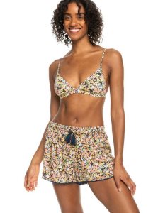 Roxy Salty Tan Shorts Mood Indigo Ditsy Love | XFBJY-5490