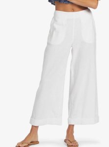 Roxy Senorita Smile Regular Waist Flare Pants Snow White | QGENO-2076