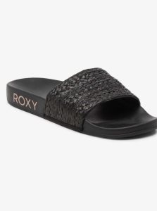 Roxy Slippy Jute Sandals Black | FURGV-2809