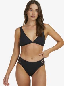 Roxy Solid Beach Classics Elongated Triangle Bikini Top True Black | BWHEN-6108