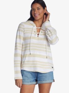 Roxy Surfing Sunshine Poncho Hoodie Snow White Soft Transitions | RCVID-9541